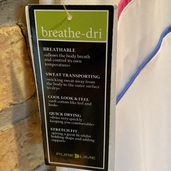 Pure lime women’s tennis dress sporty, breathable size large white - Picture 3 of 8